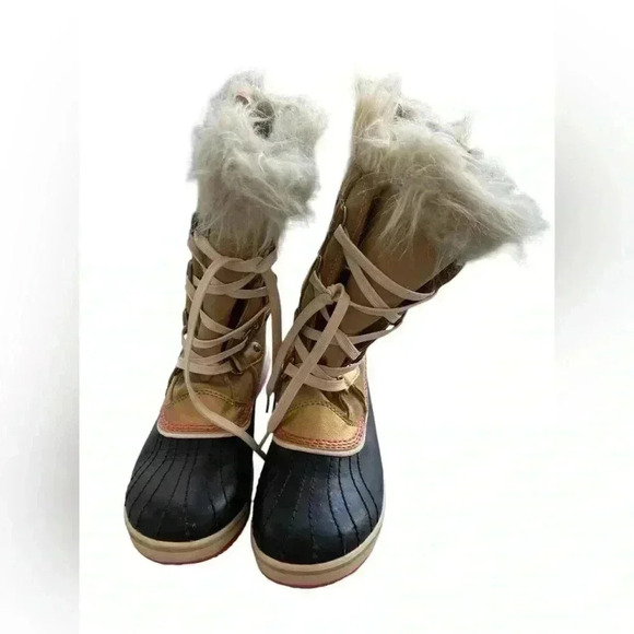 Sorel Joan of Arctic Faux Fur Lined Brown Tan Suede Boots Size 5 - Picture 5 of 8